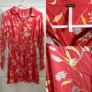 Free People Floral Shirt Dress